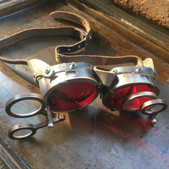 Steampunk Burning Man Aviator Inspector Goggles Cosplay Dystopian - Picture 2 of 14